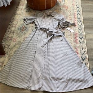 CALVIN KLEIN gray and white pinstripe dress size 6